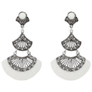 Urthn Stone White Acrylic Dangler Earrings - 1314012E