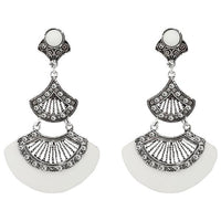 Urthn Stone White Acrylic Dangler Earrings - 1314012E