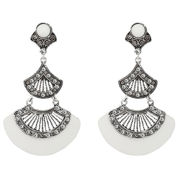 Urthn Stone White Acrylic Dangler Earrings - 1314012E