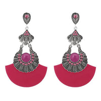 Urthn Pink Acrylic Rhodium Plated Dangler Earrings - 1314014C