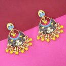 Kriaa Gold Plated Kundan Multi Meenakari Dangler Earrings - 1314205G