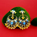 Kriaa Gold Plated Kundan Multi Meenakari Dangler Earrings