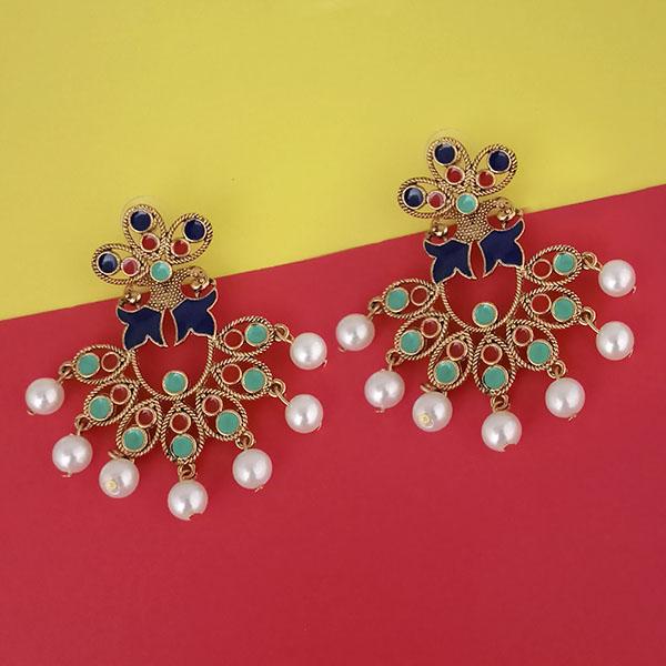 Kriaa Gold Plated Multi Meenakari Earrings - 1314220H