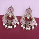 Kriaa Pink Meenakari Gold Plated Dangler Earrings - 1314246D