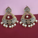 Kriaa Grey Meenakari Austrian Stone Dangler Earrings - 1314246E