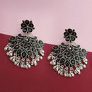 Jeweljunk Silver Plated Black Meenakari Afghani Earrings - 1314253E
