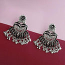 Jeweljunk Silver Plated Black Meenakari Afghani Earrings - 1314256E