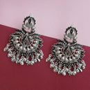 Jeweljunk Silver Plated Black Meenakari Afghani Earrings - 1314259E