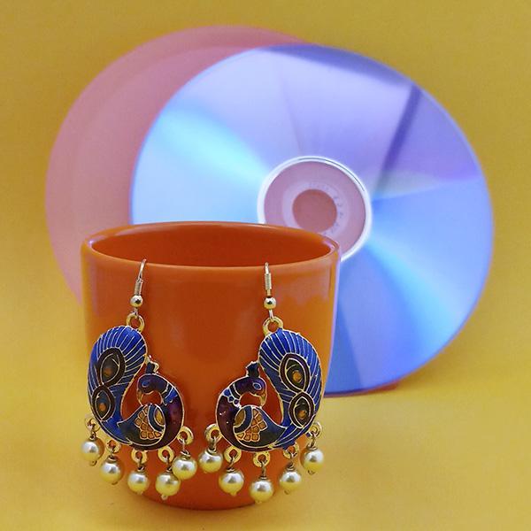 Urthn Fashions Blue Meenakari  Earrings - 1314405A