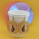 Urthn Fashions Blue  Meenakari Peacock Earrings - 1314414B