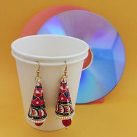 Urthn Fashions Pink Meenakari  Earrings - 1314421H