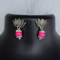 Kriaa Antique Oxidised Plated Beads Dangler Earrings