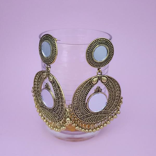 Kriaa Gold Plated Mirror Jhumki Earrings - 1314511