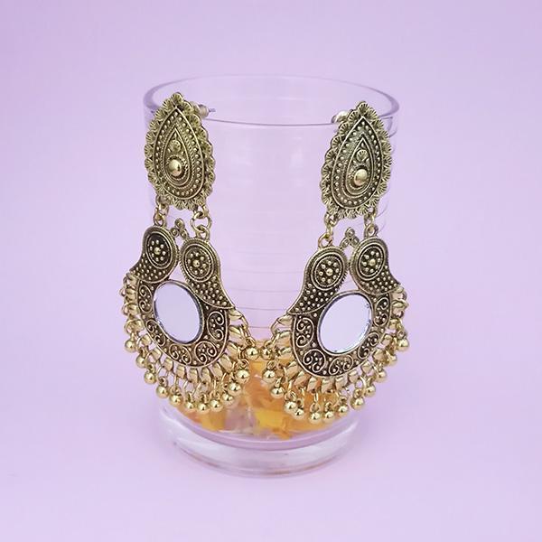 Kriaa Gold Plated Mirror Jhumki Earrings - 1314513