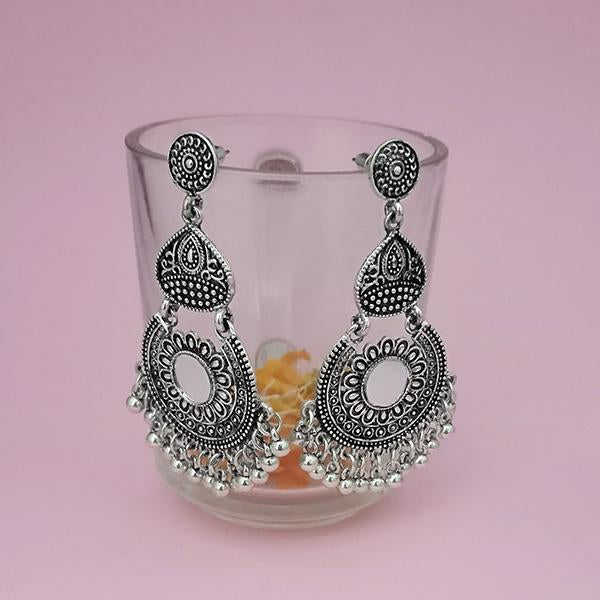 Kriaa Oxidised Plated Mirror Jhumki Earrings - 1314528