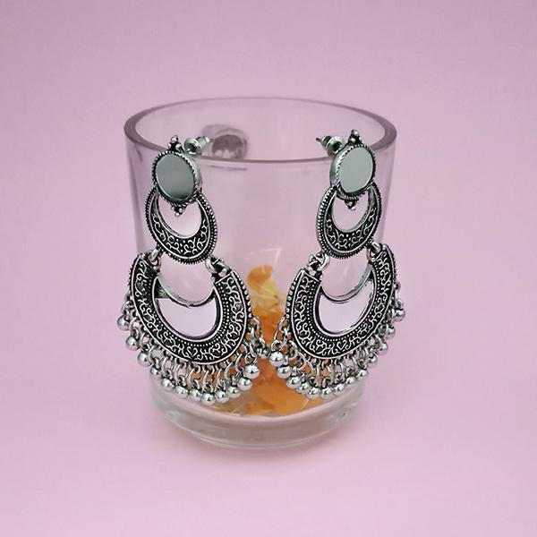 Kriaa Oxidised Plated Mirror Jhumki Earrings - 1314530