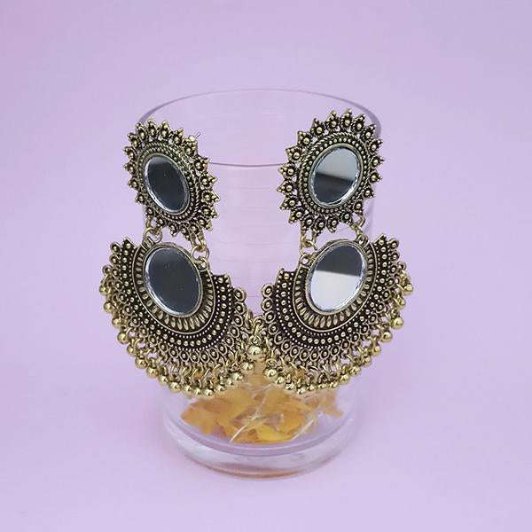 Kriaa Gold Plated Mirror Jhumki Earrings - 1314533