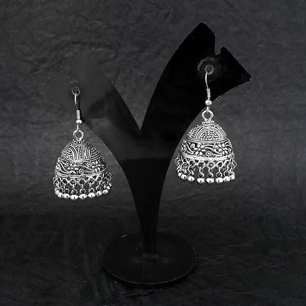 Jeweljunk Oxidised Beads Jhumki Earrings - 1314536