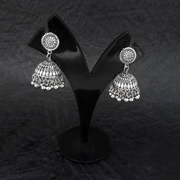 Jeweljunk Oxidised Beads Jhumki Earrings - 1314538