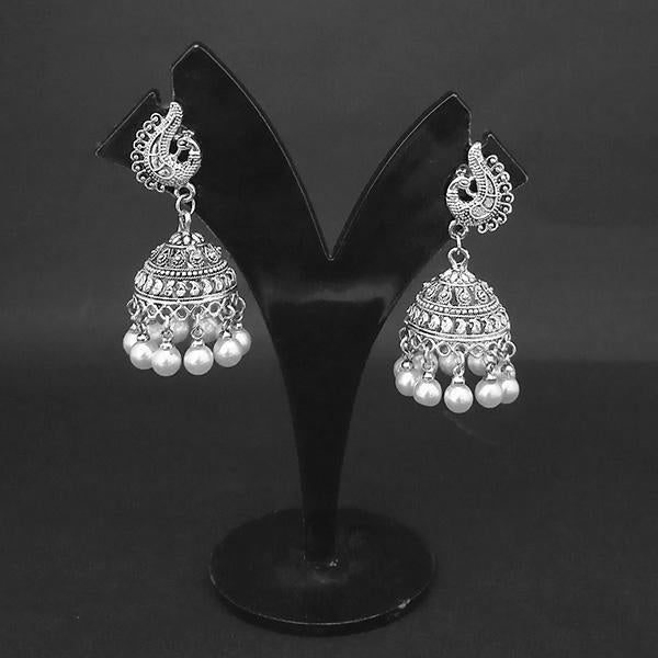 Jeweljunk Oxidised Beads Jhumki Earrings - 1314551