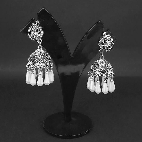 Jeweljunk Oxidised Beads Jhumki Earrings - 1314552