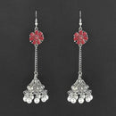Jewljunk Oxidised Stone Chain Jhumki Earrings - 1314553D