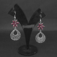 Jewljunk Oxidised Stone Dangler Earrings - 1314554C