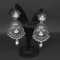 Jewljunk Oxidised Stone Dangler Earrings - 1314573