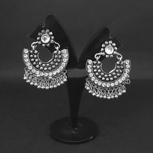 Jewljunk Oxidised Stone Chandbali Earrings - 1314574