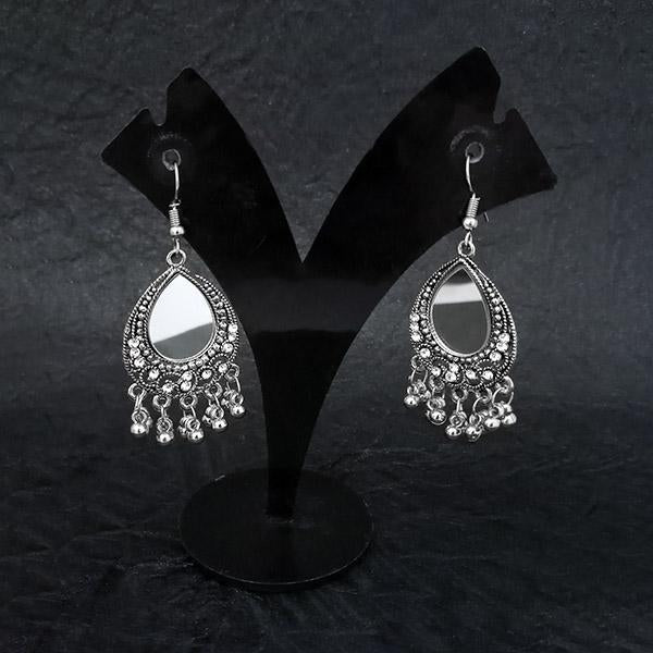 Jeweljunk Silver Plated Mirror Dangler Earrings - 1314580