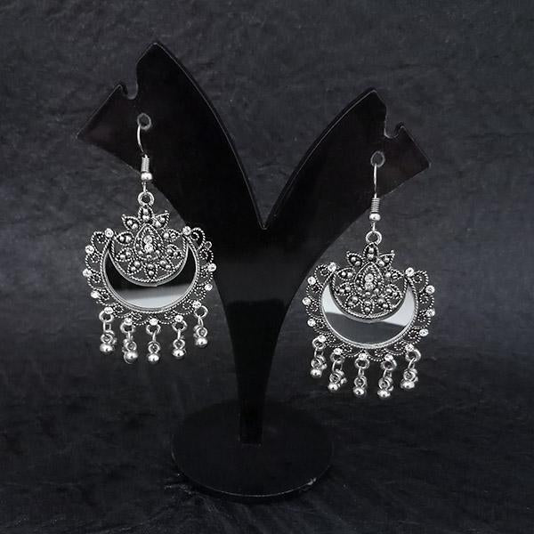 Jeweljunk Silver Plated Mirror Dangler Earrings - 1314582