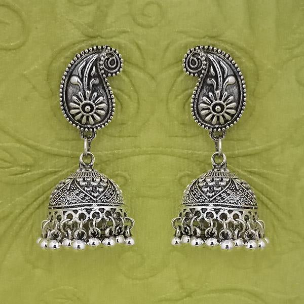 Jeweljunk Oxidised Beads Jhumki Earrings - 1314590