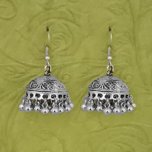 Jeweljunk Oxidised Beads Jhumki Earrings - 1314591