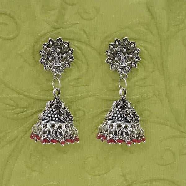 Jeweljunk Oxidised Beads Jhumki Earrings - 1314592C
