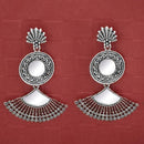 Jeweljunk Silver Plated Mirror Dangler Earrings - 1314705