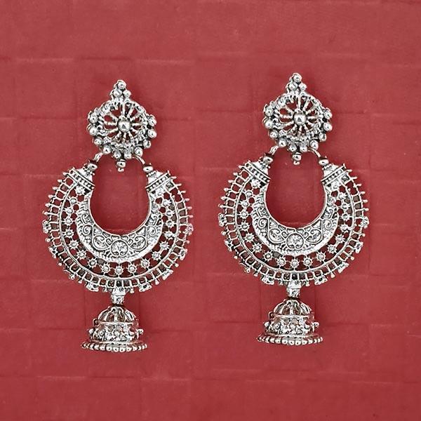 Jeweljunk Silver Plated Dangler Jhumki Earrings - 1314708