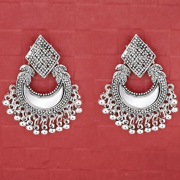 Jeweljunk Silver Plated Mirror Dangler Earrings - 1314713