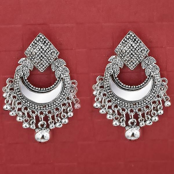 Jeweljunk Silver Plated Mirror Dangler Earrings - 1314730