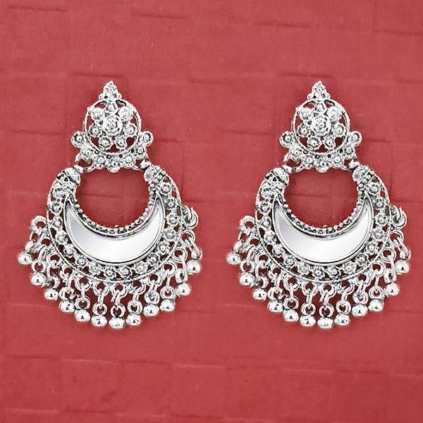 Jeweljunk Silver Plated Mirror Dangler Earrings - 1314731