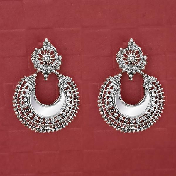 Jeweljunk Silver Plated Mirror Dangler Earrings - 1314733