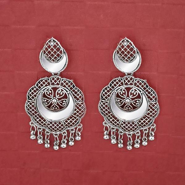 Jeweljunk Silver Plated Mirror Dangler Earrings - 1314735