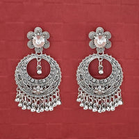 Jeweljunk Austrian Stone Silver Plated Dangler Earrings - 1314737