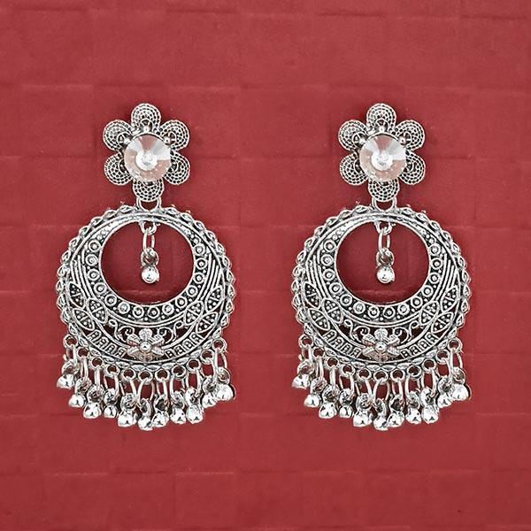 Jeweljunk Austrian Stone Silver Plated Dangler Earrings - 1314737