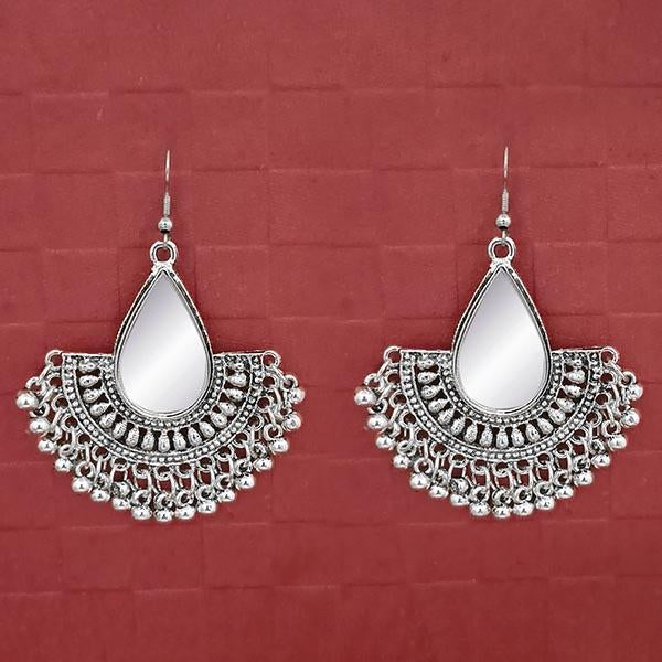 Tip Top Fashions Silver Plated Mirror Dangler Earrings - 1314741