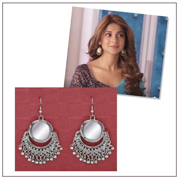 Jeweljunk Silver Plated Mirror Dangler Earrings - 1314743