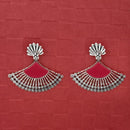 Jeweljunk Silver Plated Red Enamel Earrings - 1314746C