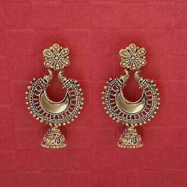 Jeweljunk Gold Plated Mirror Dangler Earrings - 1314749