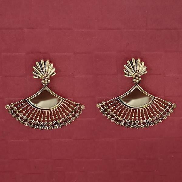 Jeweljunk Gold Plated Mirror Dangler Earrings - 1314753