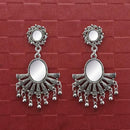 Jeweljunk Silver Plated Mirror Dangler Earrings - 1314756