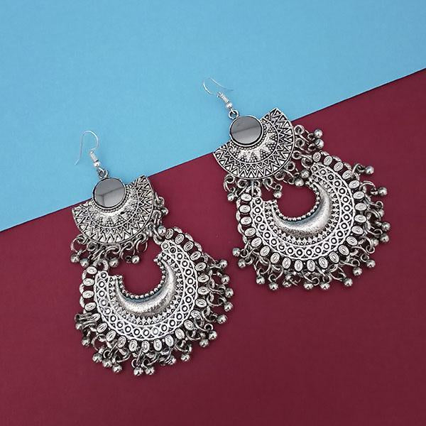 Jeweljunk Silver Plated Mirror Afghani Earrings - 1314769